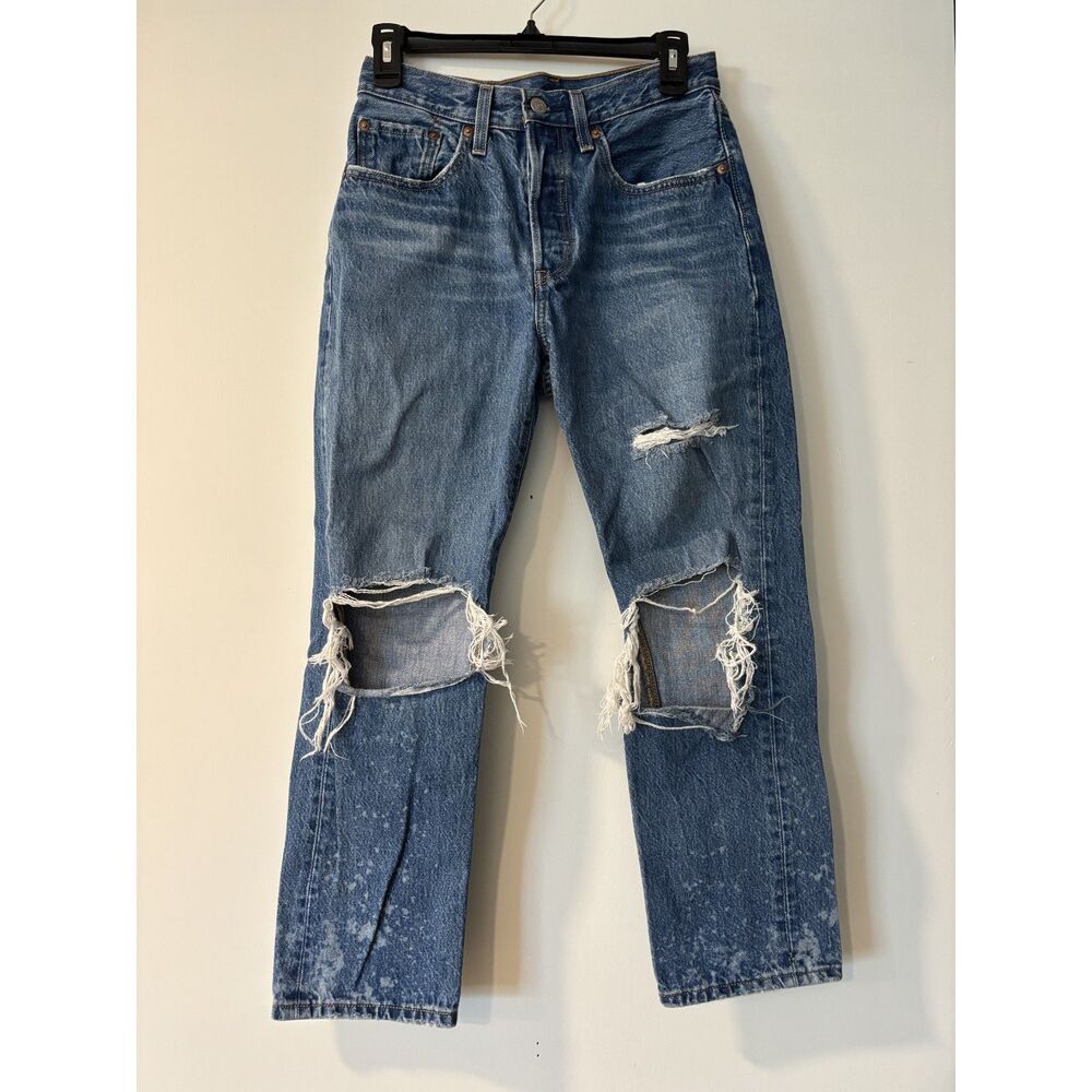 Levi’s 501 Original Fit Jeans Men’s W29 L26 Button Fly Distressed Ripped Knees
